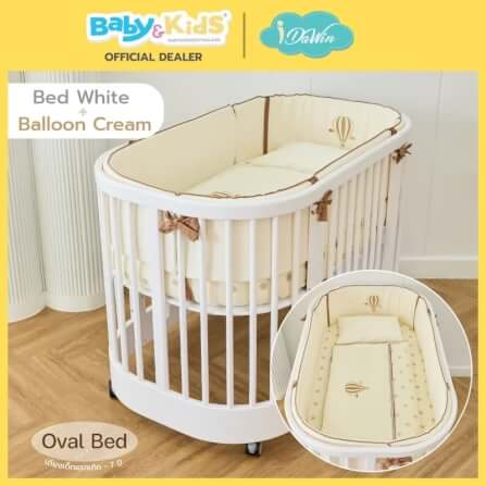 เตียงนอนเด็ก IDAWIN รุ่น OVAL สี White_1
